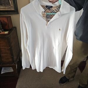 Burberry White Polo Shirt Smart-Casual Essential